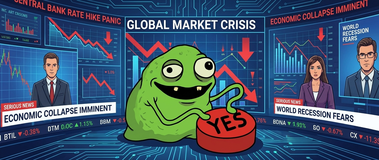Market crisis scene with YesBlob
